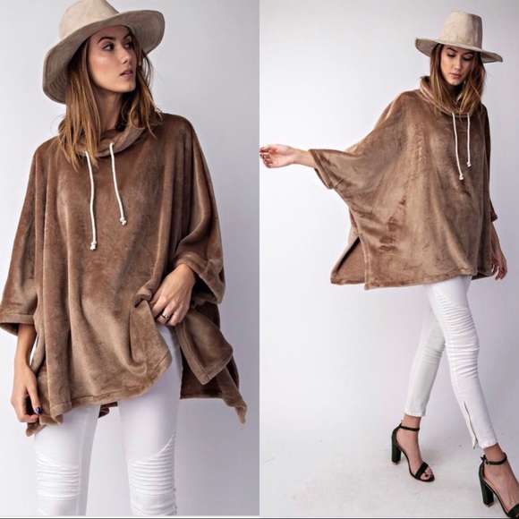 ❄️MAUVE LUXE FLEECE PONCHO - Picture 3 of 7